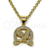 Dije Elegante 05.342.0101 Oro Laminado, Diseño de Águila, con Blanca Micro Pave, Pulido, Tono Dorado