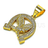 Dije Elegante 05.342.0101 Oro Laminado, Diseño de Águila, con Blanca Micro Pave, Pulido, Tono Dorado