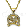 Dije Elegante 05.342.0101.1 Oro Laminado, Diseño de Águila, con Blanca Micro Pave, Pulido, Tono Dorado