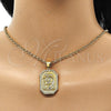 Dije Religioso 05.342.0110 Oro Laminado, Diseño de Jesus, con Blanca Micro Pave, Pulido, Tono Dorado