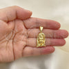 Dije Religioso 05.342.0116 Oro Laminado, Diseño de Jesus, Pulido, Tono Dorado