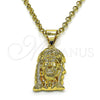 Dije Religioso 05.342.0116 Oro Laminado, Diseño de Jesus, Pulido, Tono Dorado