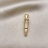 Dije Elegante 05.342.0121 Oro Laminado, con Blanca Micro Pave, Pulido, Tono Dorado