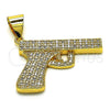 Dije Elegante 05.342.0129 Oro Laminado, con Blanca Micro Pave, Pulido, Tono Dorado