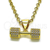 Dije Elegante 05.342.0139 Oro Laminado, con Blanca Micro Pave, Pulido, Tono Dorado