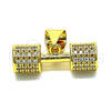Dije Elegante 05.342.0139 Oro Laminado, con Blanca Micro Pave, Pulido, Tono Dorado