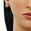 Arete Dormilona 02.342.0213 Oro Laminado, Diseño de Baguette, con Zirconia Cubica Blanca y Micro Pave Blanca, Pulido, Tono Dorado