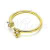 Anillo Multi Piedra 01.284.0075 Oro Laminado, Diseño de Flor, con Blanca Zirconia Cubica, Pulido, Tono Dorado (One size fits all)