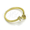 Anillo Multi Piedra 01.284.0075 Oro Laminado, Diseño de Flor, con Blanca Zirconia Cubica, Pulido, Tono Dorado (One size fits all)