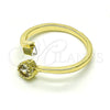 Anillo Multi Piedra 01.284.0077 Oro Laminado, Diseño de Corazón, con Blanca Zirconia Cubica, Pulido, Tono Dorado (One size fits all)