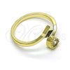 Anillo Multi Piedra 01.284.0077 Oro Laminado, Diseño de Corazón, con Blanca Zirconia Cubica, Pulido, Tono Dorado (One size fits all)