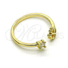 Anillo Multi Piedra 01.284.0079 Oro Laminado, Diseño de Trébol de Cuatro Hojas, con Blanca Zirconia Cubica, Pulido, Tono Dorado (One size fits all)