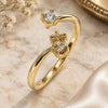 Anillo Multi Piedra 01.284.0080 Oro Laminado, Diseño de Pina, con Zirconia Cubica Blanca, Pulido, Tono Dorado (Talla Unica)