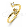 Anillo Multi Piedra 01.284.0080 Oro Laminado, Diseño de Pina, con Zirconia Cubica Blanca, Pulido, Tono Dorado (Talla Unica)