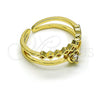 Anillo Multi Piedra 01.284.0084 Oro Laminado, Diseño de Corazón, con Blanca Zirconia Cubica, Pulido, Tono Dorado (One size fits all)