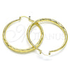Argolla Grande 02.213.0441.50 Oro Laminado, Diseño de Hueco, Diamantado, Tono Dorado