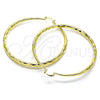 Argolla Extra Grande 02.213.0441.70 Oro Laminado, Diseño de Hueco, Diamantado, Tono Dorado