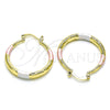 Argolla Mediana 02.213.0441.1.30 Oro Laminado, Diseño de Hueco, Diamantado, Tres Tonos