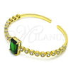 Aro Individual 07.341.0039 Oro Laminado, con Verde and Blanca Zirconia Cubica, Pulido, Tono Dorado (05 MM Thickness, One size fits all)