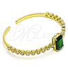 Aro Individual 07.341.0039 Oro Laminado, con Verde and Blanca Zirconia Cubica, Pulido, Tono Dorado (05 MM Thickness, One size fits all)