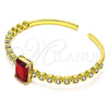 Aro Individual 07.341.0039.1 Oro Laminado, con Granate and Blanca Zirconia Cubica, Pulido, Tono Dorado (05 MM Thickness, One size fits all)