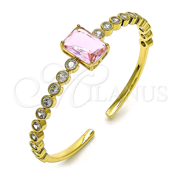 Aro Individual 07.341.0039.2 Oro Laminado, con Rosado and Blanca Zirconia Cubica, Pulido, Tono Dorado (05 MM Thickness, One size fits all)