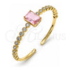 Aro Individual 07.341.0039.2 Oro Laminado, con Zirconia Cubica Rosado y Blanca, Pulido, Tono Dorado (Grosor 05 MM, Talla Unica)