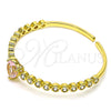Aro Individual 07.341.0040.1 Oro Laminado, Diseño de Corazón, con Rosado and Blanca Zirconia Cubica, Pulido, Tono Dorado (05 MM Thickness, One size fits all)