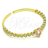 Aro Individual 07.341.0040.1 Oro Laminado, Diseño de Corazón, con Rosado and Blanca Zirconia Cubica, Pulido, Tono Dorado (05 MM Thickness, One size fits all)