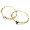 Aro Individual 07.341.0040.1 Oro Laminado, Diseño de Corazón, con Rosado and Blanca Zirconia Cubica, Pulido, Tono Dorado (05 MM Thickness, One size fits all)