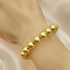 Pulsera Elegante 03.341.0192.08 Oro Laminado, Diseño de Bola, Pulido, Tono Dorado (10 MM Thickness, 8 Inches Length)