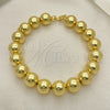 Pulsera Elegante 03.341.0192.08 Oro Laminado, Diseño de Bola, Pulido, Tono Dorado (10 MM Thickness, 8 Inches Length)