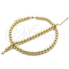 Collar y Pulsera 06.341.0005 Oro Laminado, Diseño de Bola, Pulido, Tono Dorado
