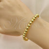 Pulsera Elegante 03.341.0193.07 Oro Laminado, Diseño de Bola, Pulido, Tono Dorado (06 MM Thickness, 7 Inches Length)
