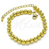 Pulsera Elegante 03.341.0193.07 Oro Laminado, Diseño de Bola, Pulido, Tono Dorado (06 MM Thickness, 7 Inches Length)