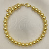 Pulsera Elegante 03.341.0193.07 Oro Laminado, Diseño de Bola, Pulido, Tono Dorado (06 MM Thickness, 7 Inches Length)