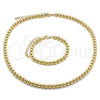Collar y Pulsera 06.341.0006 Oro Laminado, Diseño de Bola, Pulido, Tono Dorado
