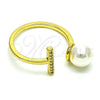 Anillo Multi Piedra 01.341.0090 Oro Laminado, con Marfil Perla and Blanca Micro Pave, Pulido, Tono Dorado (One size fits all)