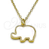 Dije Elegante 05.341.0056 Oro Laminado, Diseño de Elefante, con Blanca Madre Perla, Pulido, Tono Dorado
