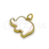 Dije Elegante 05.341.0056 Oro Laminado, Diseño de Elefante, con Blanca Madre Perla, Pulido, Tono Dorado