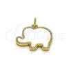 Dije Elegante 05.341.0056 Oro Laminado, Diseño de Elefante, con Blanca Madre Perla, Pulido, Tono Dorado