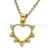 Dije Elegante 05.341.0059 Oro Laminado, Diseño de Corazón, con Blanca Madre Perla, Pulido, Tono Dorado