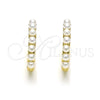Argolla Huggie 02.213.0442.15 Oro Laminado, con Marfil Perla, Pulido, Tono Dorado