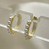 Argolla Huggie 02.213.0442.15 Oro Laminado, con Marfil Perla, Pulido, Tono Dorado