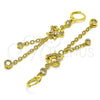 Arete Largo 02.316.0092 Oro Laminado, Diseño de Estrella y Corazón, con Blanca Zirconia Cubica, Pulido, Tono Dorado