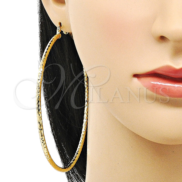 Argolla Extra Grande 02.213.0238.80 Oro Laminado, Diamantado, Tono Dorado