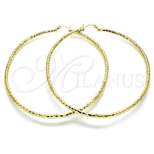 Argolla Extra Grande 02.213.0238.80 Oro Laminado, Diamantado, Tono Dorado