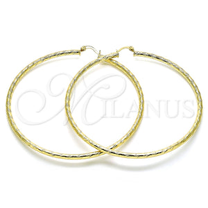 Argolla Extra Grande 02.213.0245.1.80 Oro Laminado, Diamantado, Tono Dorado