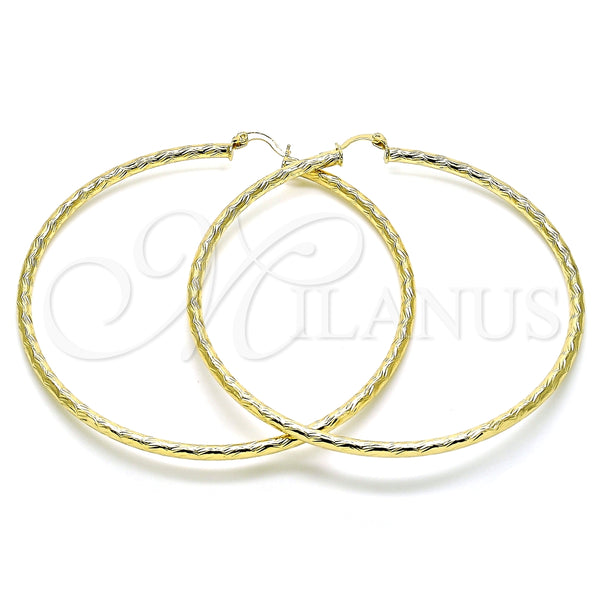 Argolla Extra Grande 02.213.0245.1.80 Oro Laminado, Diamantado, Tono Dorado
