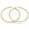 Argolla Extra Grande 02.213.0245.1.80 Oro Laminado, Diamantado, Tono Dorado